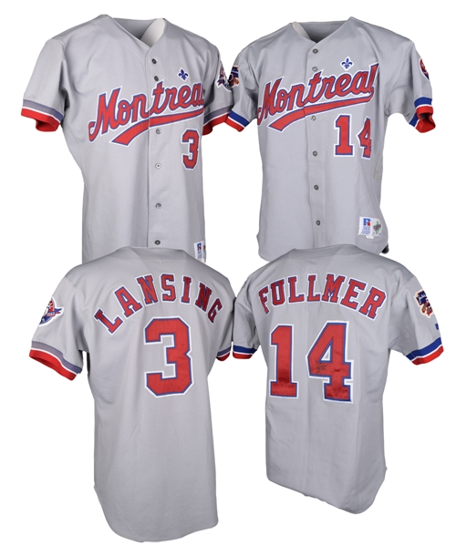 Mike Lansings 1993 and Brad Fullmers 1997 Montreal Expos Game-Worn Jerseys