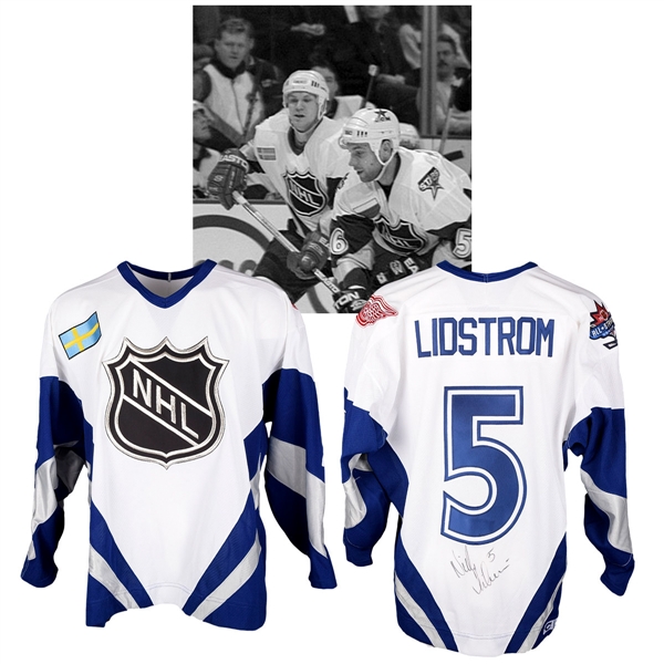 Nicklas Lidstroms 1998 NHL All-Star Game World All-Stars Signed Game-Worn Jersey with NHLPA LOA