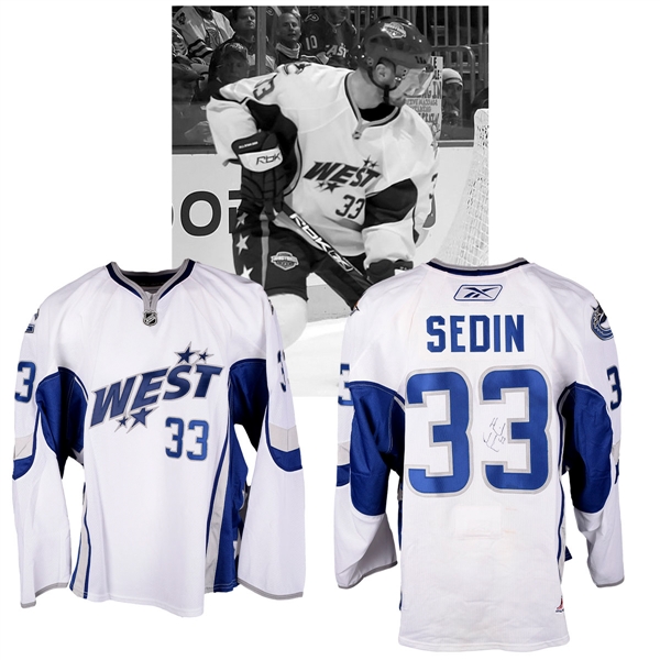 Henrik Sedins 2008 NHL All-Star Game Western Conference Signed Game-Worn Jersey with NHLPA LOA