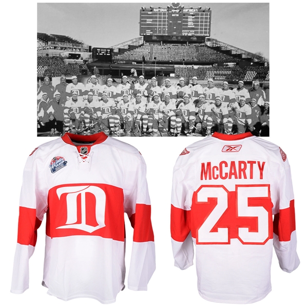 Darren McCartys 2009 NHL Winter Classic Detroit Red Wings Warm-Up Issued Jersey with NHLPA LOA