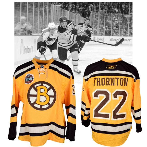 Shawn Thorntons 2010 NHL Winter Classic Boston Bruins Warm-Up Worn Jersey with NHLPA LOA