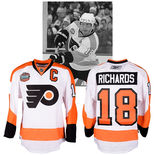 Mike Richards 2010 NHL Winter Classic Philadelphia Flyers Warm-Up Worn Captains Jersey with NHLPA LOA