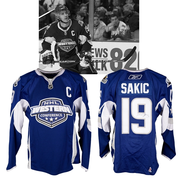 Joe Sakics 2007 NHL All-Star Game Western Conference Signed Game-Worn Captains Jersey with NHLPA LOA