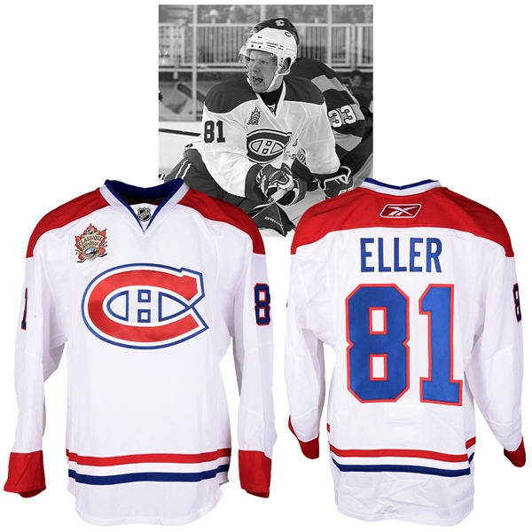 Lars Ellers 2011 NHL Heritage Classic Montreal Canadiens Warm-Up Worn Jersey with NHLPA LOA