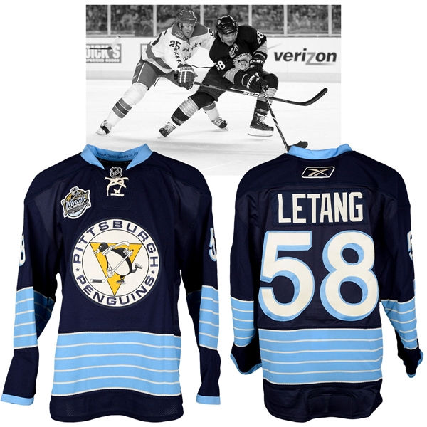 Kristopher Letangs 2011 NHL Winter Classic Pittsburgh Penguins Warm-Up Worn Jersey with NHLPA LOA