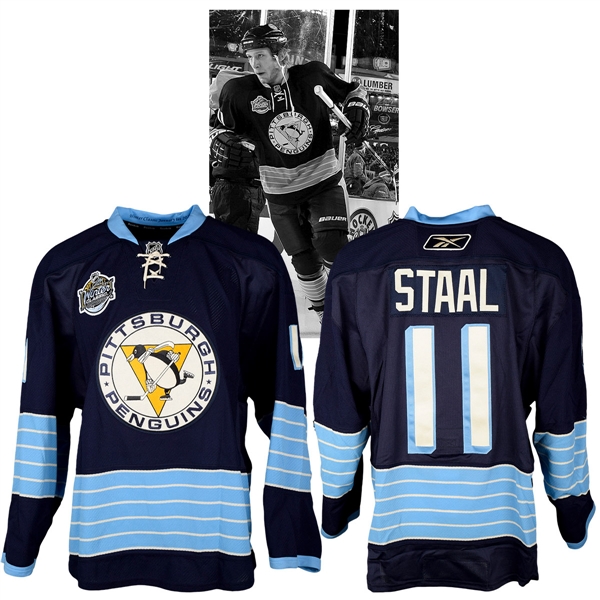 Jordan Staals 2011 NHL Winter Classic Pittsburgh Penguins Warm-Up Worn Jersey with NHLPA LOA