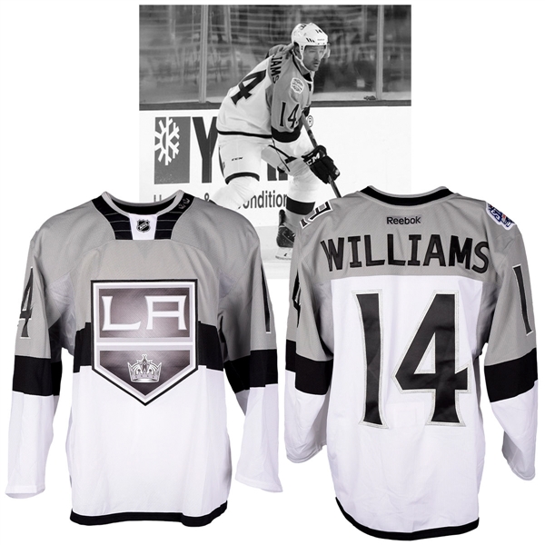 Justin Williams 2015 NHL Stadium Series Los Angeles Kings Warm-Up Worn Jersey with NHLPA LOA