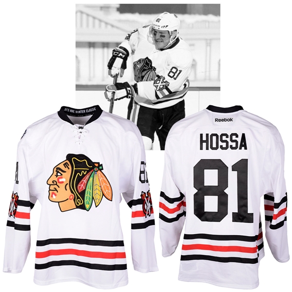 Marian Hossas 2015 NHL Winter Classic Chicago Blackhawks Warm-Up Worn Jersey with NHLPA LOA