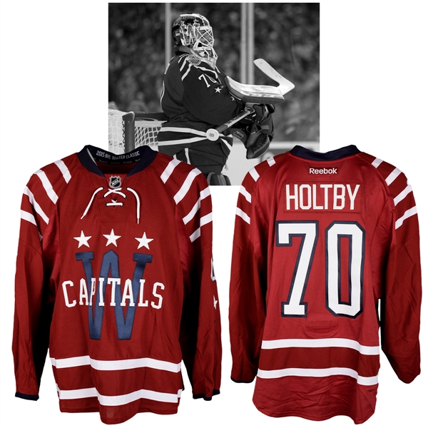Braden Holtbys 2015 NHL Winter Classic Washington Capitals Warm-Up Worn Jersey with NHLPA LOA