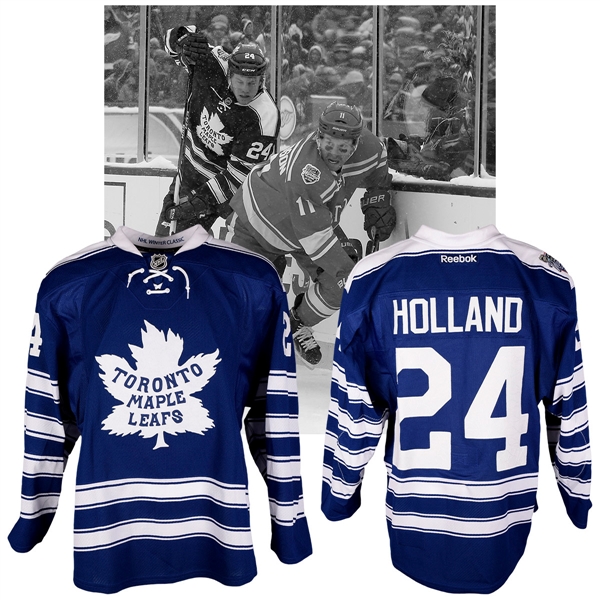 Peter Hollands 2014 NHL Winter Classic Toronto Maple Leafs Warm-Up Worn Jersey with NHLPA LOA