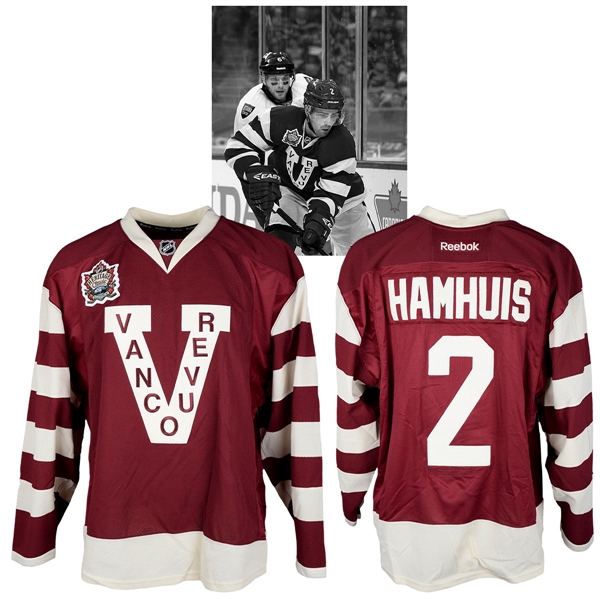 Dan Hamhuis 2014 NHL Heritage Classic Vancouver Canucks Warm-Up Worn Jersey with NHLPA LOA