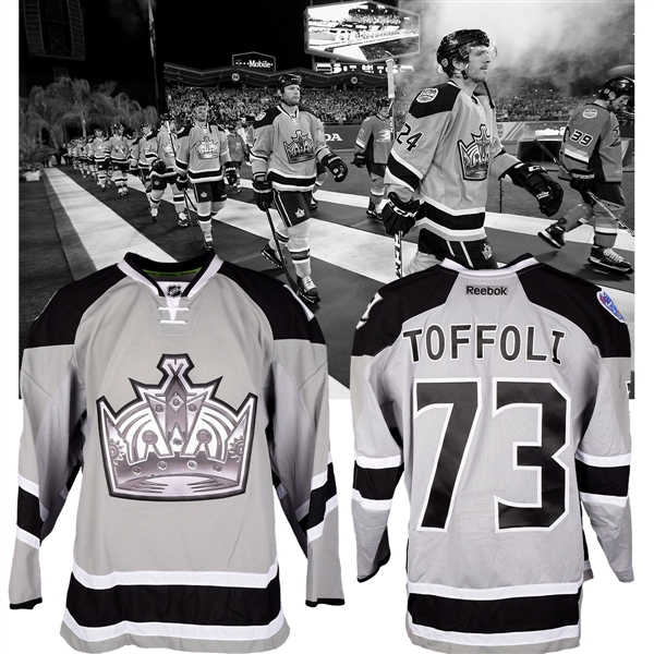 Tyler Toffolis 2014 NHL Stadium Series Los Angeles Kings Warm-Up Worn Jersey with NHLPA LOA