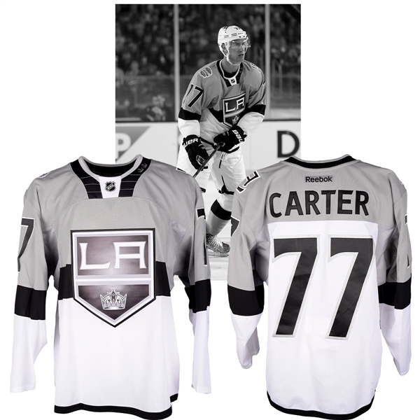 Jeff Carters 2015 NHL Stadium Series Los Angeles Kings Warm-Up Worn Jersey with NHLPA LOA