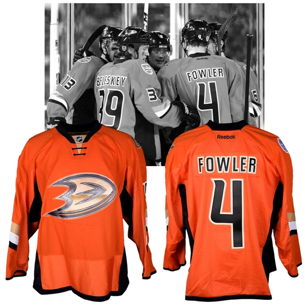 Cam Fowlers 2014 NHL Stadium Series Anaheim Ducks Warm-Up Worn Jersey with NHLPA LOA