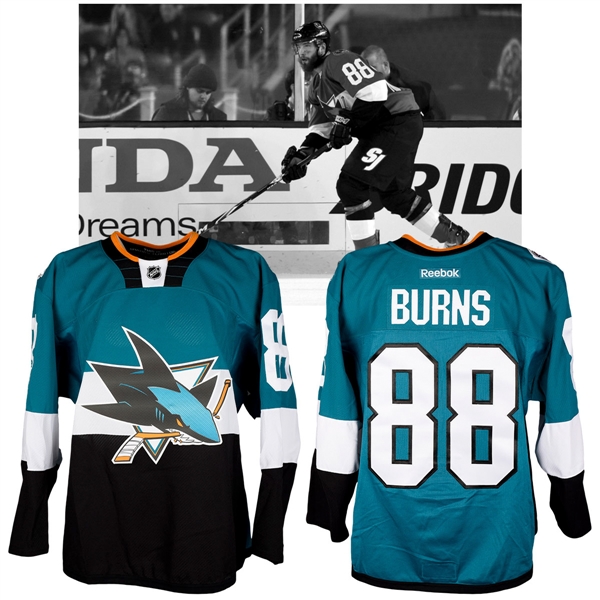 Brent Burns 2015 NHL Stadium Series San Jose Sharks Warm-Up Worn Jersey with NHLPA LOA