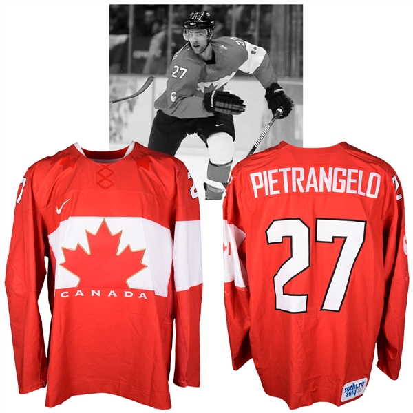 Alex Pietrangelos 2014 Sochi Winter Olympics Team Canada Game-Worn Jersey with NHLPA LOA