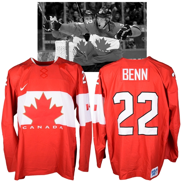 Jamie Benns 2014 Sochi Winter Olympics Team Canada Game-Worn Jersey with NHLPA LOA