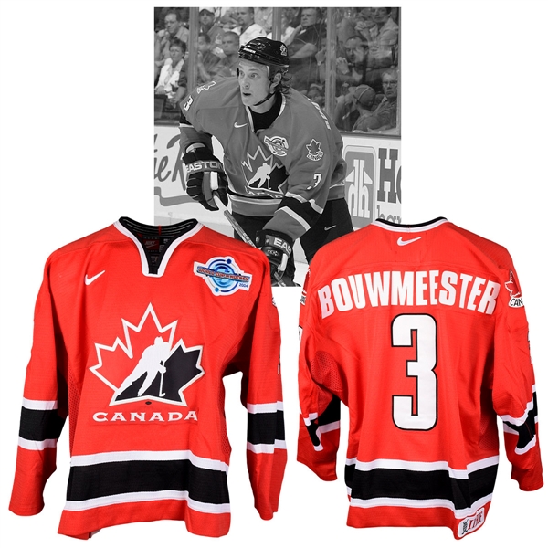 Jay Bouwmeesters 2004 World Cup of Hockey Team Canada Game-Worn Jersey with NHLPA LOA - Photo-Matched!