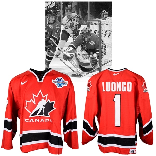 Roberto Luongos 2004 World Cup of Hockey Team Canada Game-Worn Jersey with NHLPA LOA