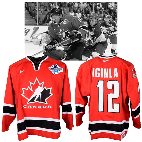 Jarome Iginlas 2004 World Cup of Hockey Team Canada Game-Worn Jersey with NHLPA LOA