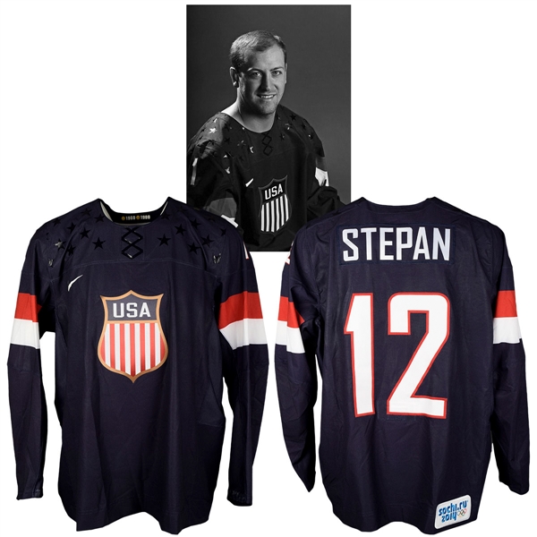 Derek Stepans 2014 Sochi Winter Olympics Team USA Game-Issued Jersey with NHLPA LOA