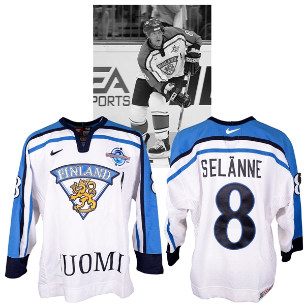 Teemu Selannes 2004 World Cup of Hockey Team Finland Game-Worn Alternate Captains Jersey with NHLPA LOA