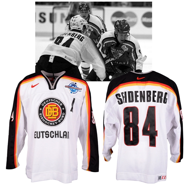Dennis Seidenbergs 2004 World Cup of Hockey Team Germany Game-Worn Alternate Captains Jersey with NHLPA LOA - Photo-Matched!