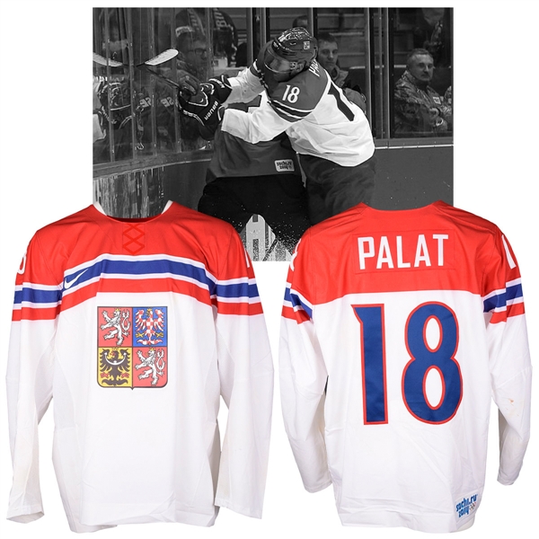 Ondrej Palats 2014 Sochi Winter Olympics Team Czech Republic Game-Worn Jersey with NHLPA LOA