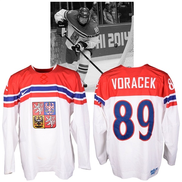Jakub Voraceks 2014 Sochi Winter Olympics Team Czech Republic Game-Worn Jersey with NHLPA LOA