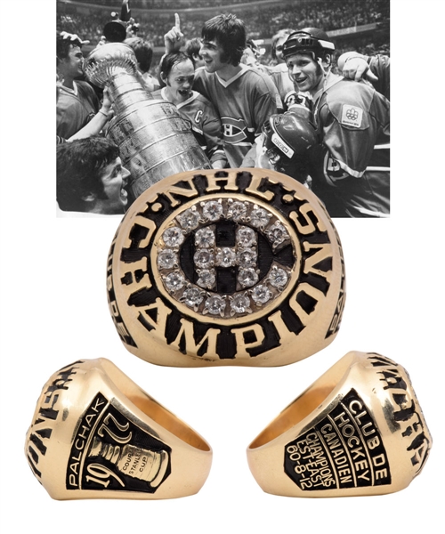Eddy Palchaks 1976-77 Montreal Canadiens Stanley Cup Championship 14K Gold and Diamond Ring