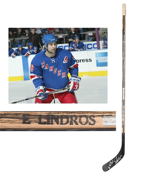 Eric Lindros 2003-04 New York Rangers Signed Bauer 6000 Game-Used Stick