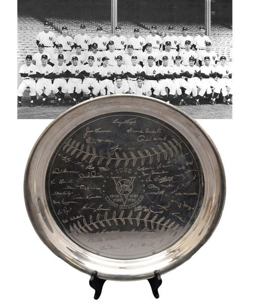 New York Yankees 1953 World Champions Presentation Silver-Plated Tray (13") 