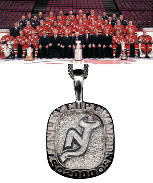 New Jersey Devils 1999-2000 Stanley Cup Championship Platinum and Diamond Pendant