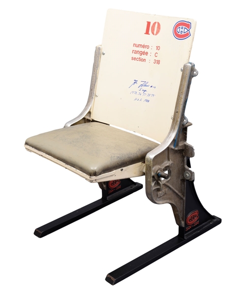 Guy Lafleur Signed White #10 Single Montreal Forum Seat with COA