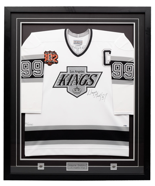Wayne Gretzky Los Angeles Kings Signed "802 Goals" Limited-Edition Jersey #61/1000 Framed Display with UDA COA and JSA LOA (38” x 45”) 