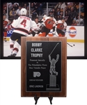 Eric Lindros 1995-96 Philadelphia Flyers MVP Bobby Clarke Trophy Plaque
