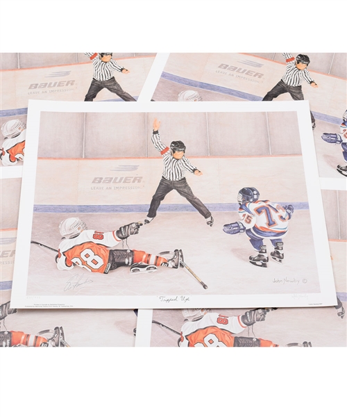 Eric Lindros Autograph Collection of 43 Including 28 Signed John Newby Lithographs