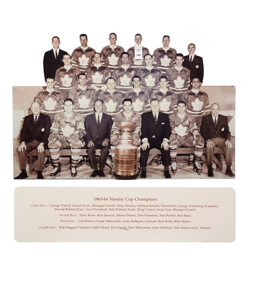 Toronto Maple Leafs 1963-64 Stanley Cup Champions Team Photo Display from Maple Leaf Gardens with LOA (46” x 70” )