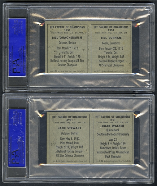 Lot Detail 1951 Berk Ross Doubles Hit Parade Of Champions