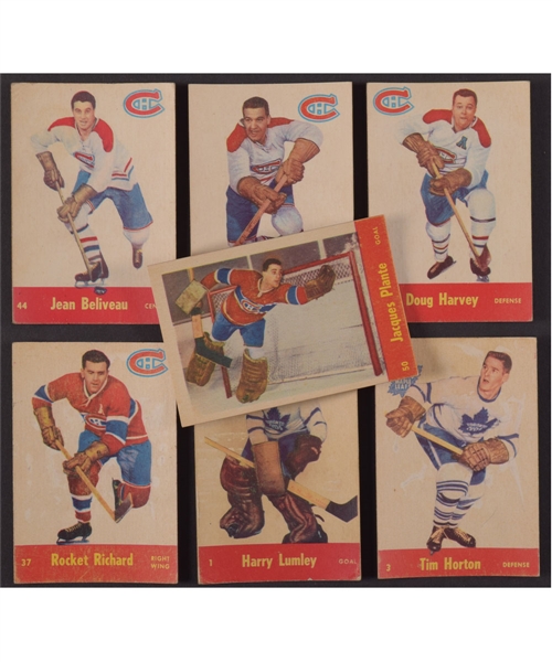 1955-56 Parkhurst Hockey Complete 79-Card Set with Jacques Plante RC