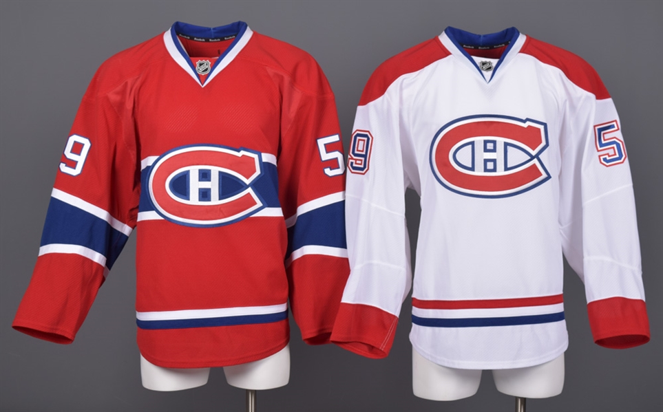 Brock Trotters 2011-12 Montreal Canadiens Game-Worn Home and Away Preseason jerseys with Team LOAs