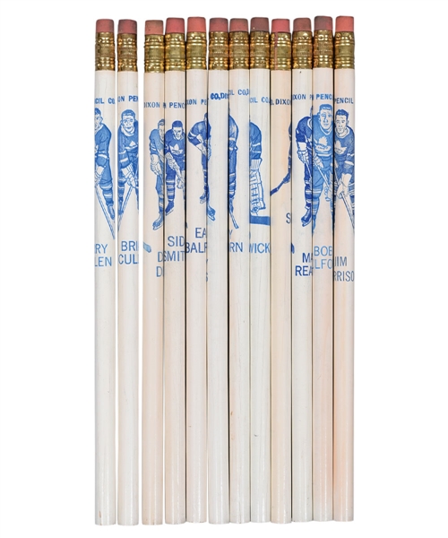 1955-57 Toronto Maple Leafs Unused Dixon Pencil Collection of 12