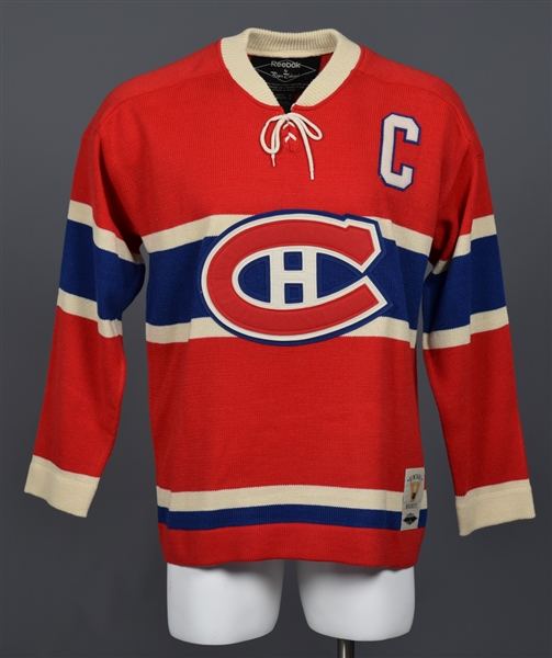 Jean Beliveau Signed "Vintage Hockey" Montreal Canadiens Captains Jersey
