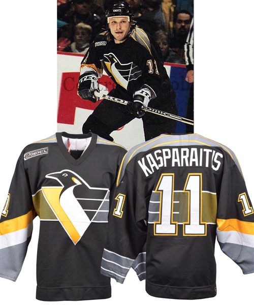 Darius Kasparaitis 1999-2000 Pittsburgh Penguins Game-Worn Jersey - 2000 Patch!