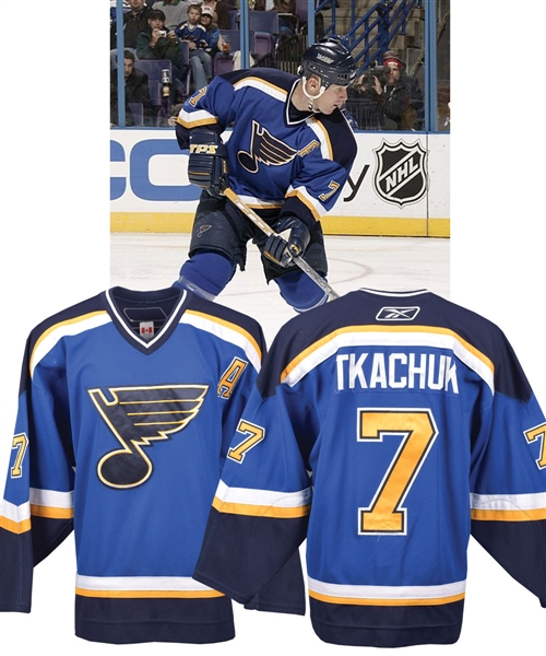 Keith Tkachuks 2006-07 St. Louis Blues Game-Worn Alternate Captains Jersey with Team LOA