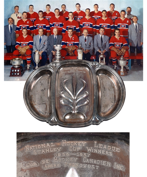 Andre Pronovosts 1956-57 Montreal Canadiens Stanley Cup Championship Serving Tray (14" x 20")