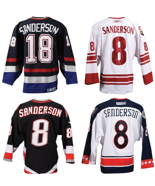 Geoff Sandersons 1997-2006 Canucks, Sabres, Blue Jackets and Coyotes Game-Worn Jerseys (4)