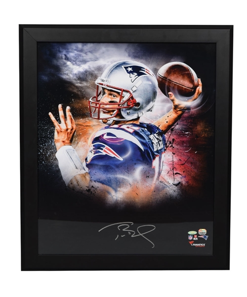 Tom Brady Signed New England Patriots Framed Photo (27 3/8” x 23 3/8”)
