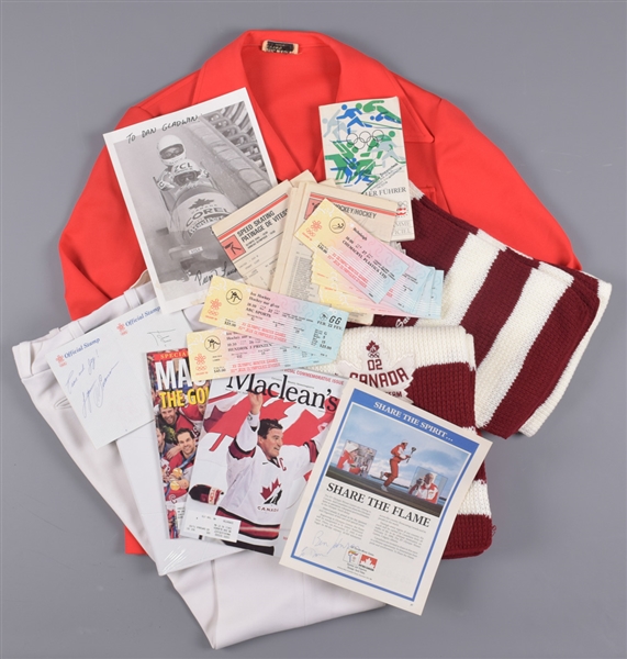 Large Olympic Games Collection with Tickets, Pins, Jerseys, a 2010 Souvenir Stick and More