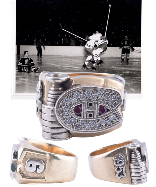 Maurice Richard 1952-53 Montreal Canadiens Stanley Cup Championship 10K Gold and Diamond Tribute Ring